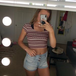 Charlotte Russe Red and White Crop Top